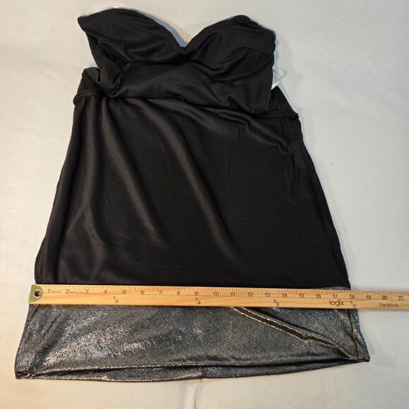 MILANO Silver Metallic Strapless Ruched Ruffled Mini Dress Size XXXL New NO Tag! - Picture 16 of 16